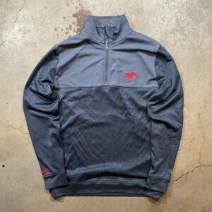 SMU Mustangs Quarter Zip Pullover Mens S Gray Jacket Pullover Sweater League